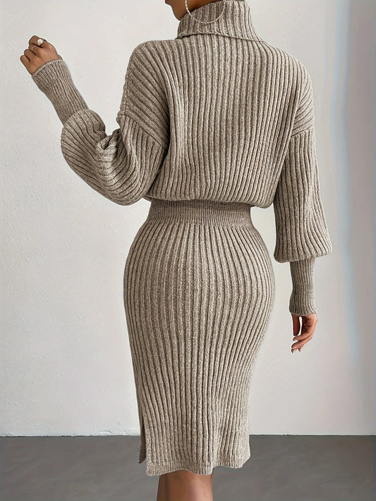 Turtleneck Knit Dress