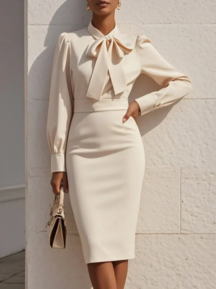 Women Long Sleeve Midi Dress