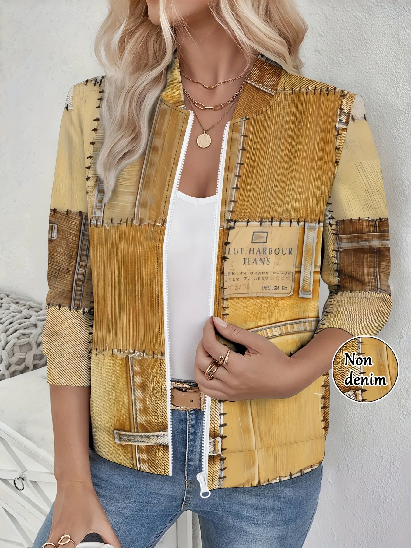 Patchwork Print Jacket