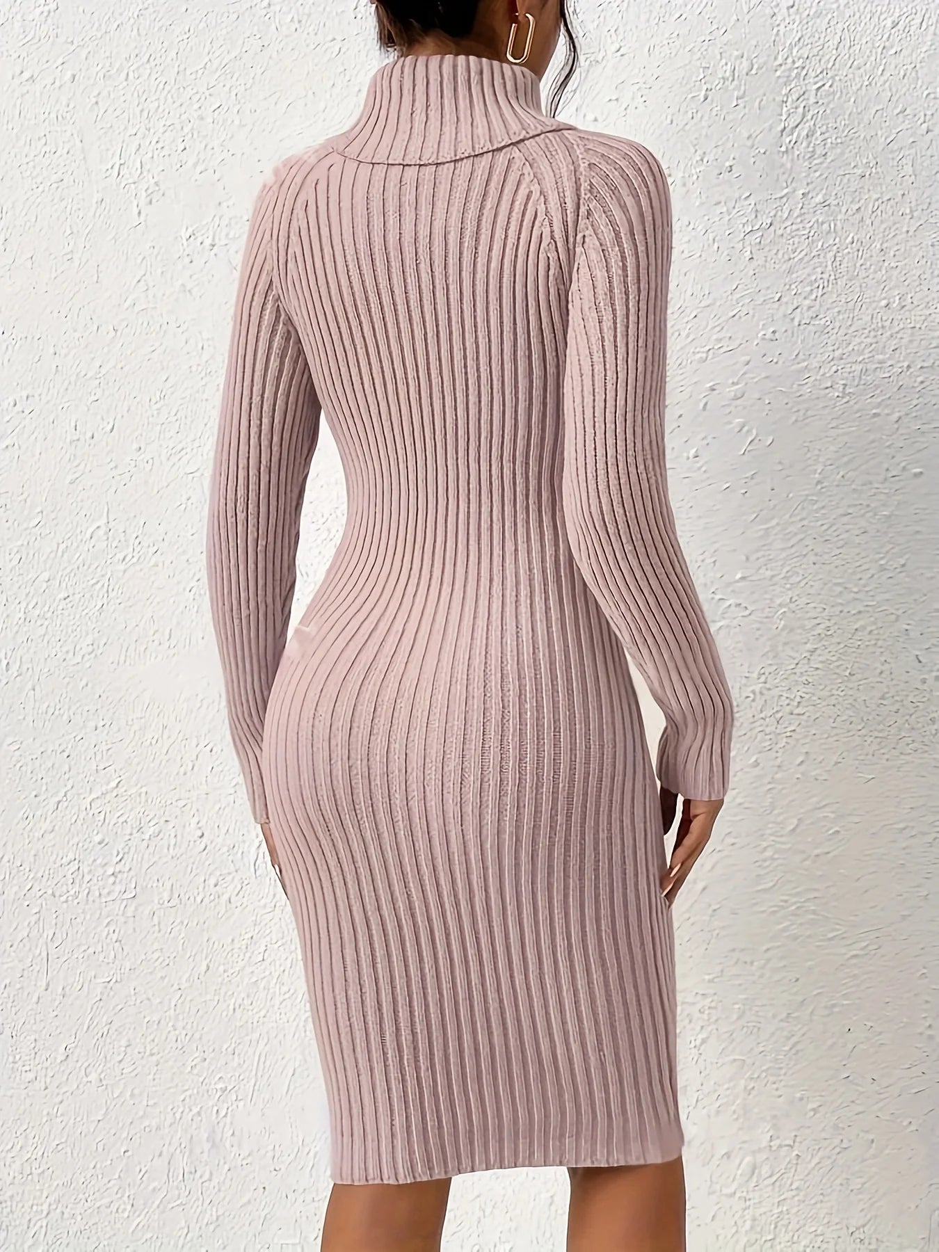 High Neck Winter Knit Dress