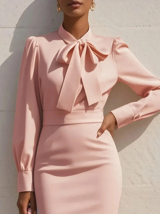 Women Long Sleeve Midi Dress