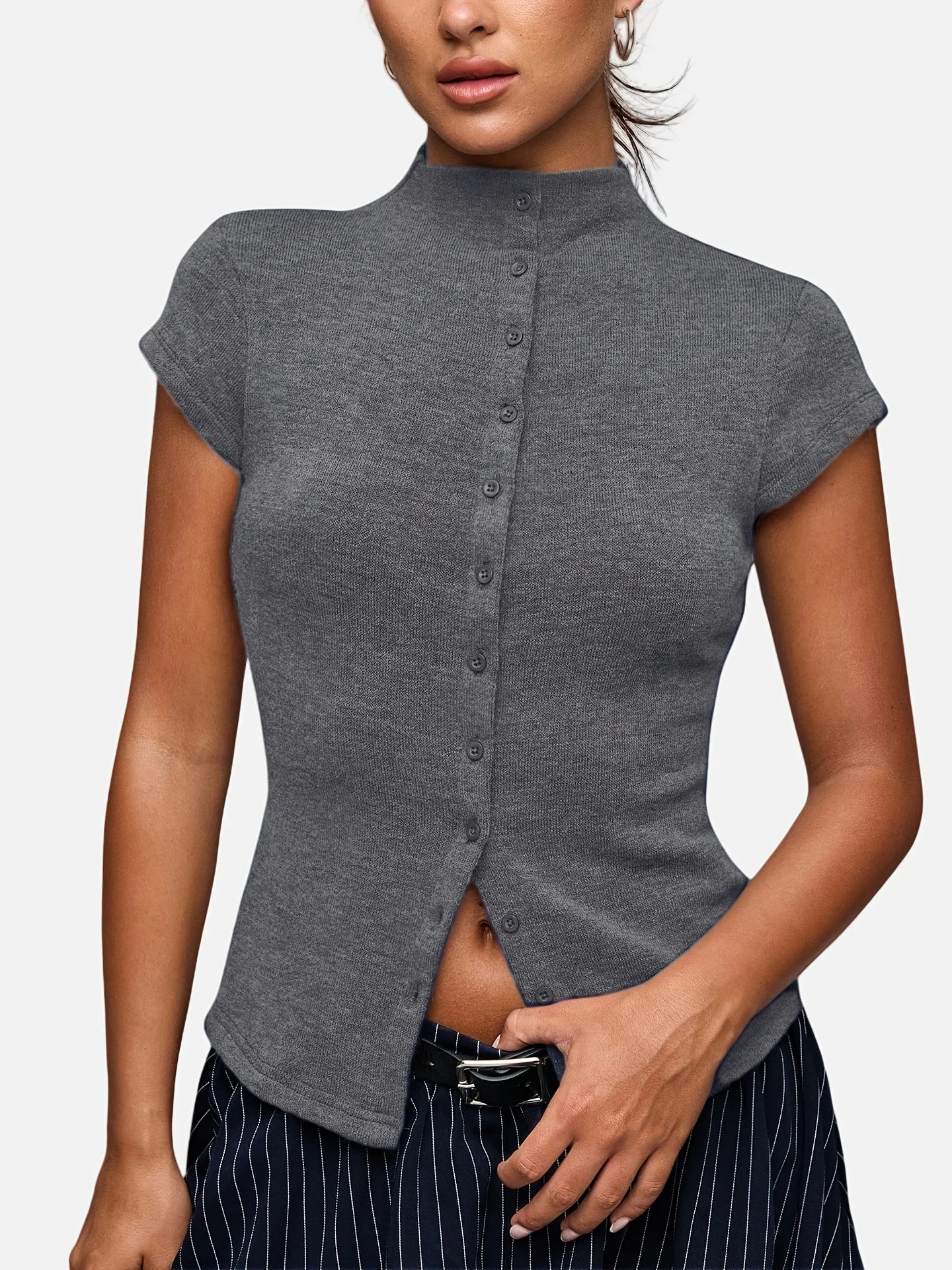 Knitted Turtleneck Top