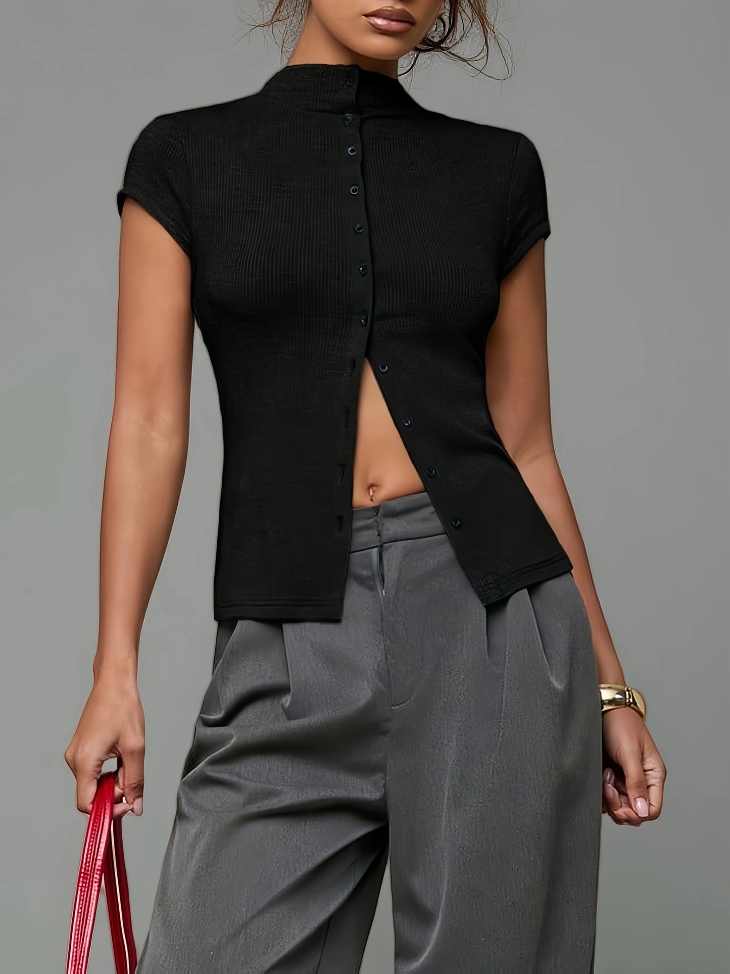 Knitted Turtleneck Top